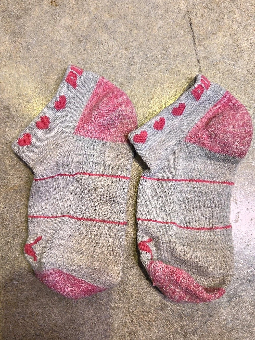 Puma Heart Short Socks Gray & Pink
